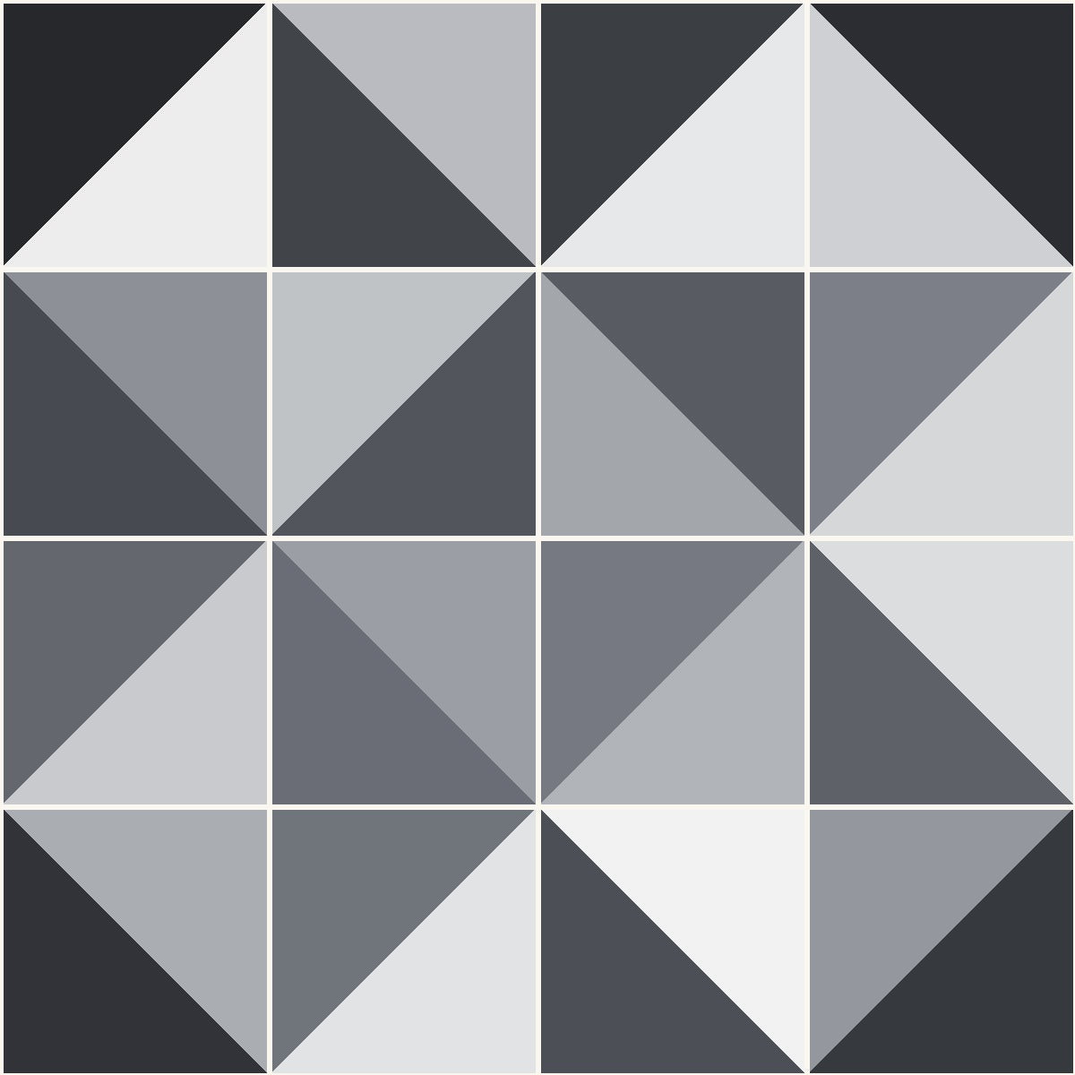 Gray and black quilting fabric – quilt block of gray shades from pale silver to charcoal black