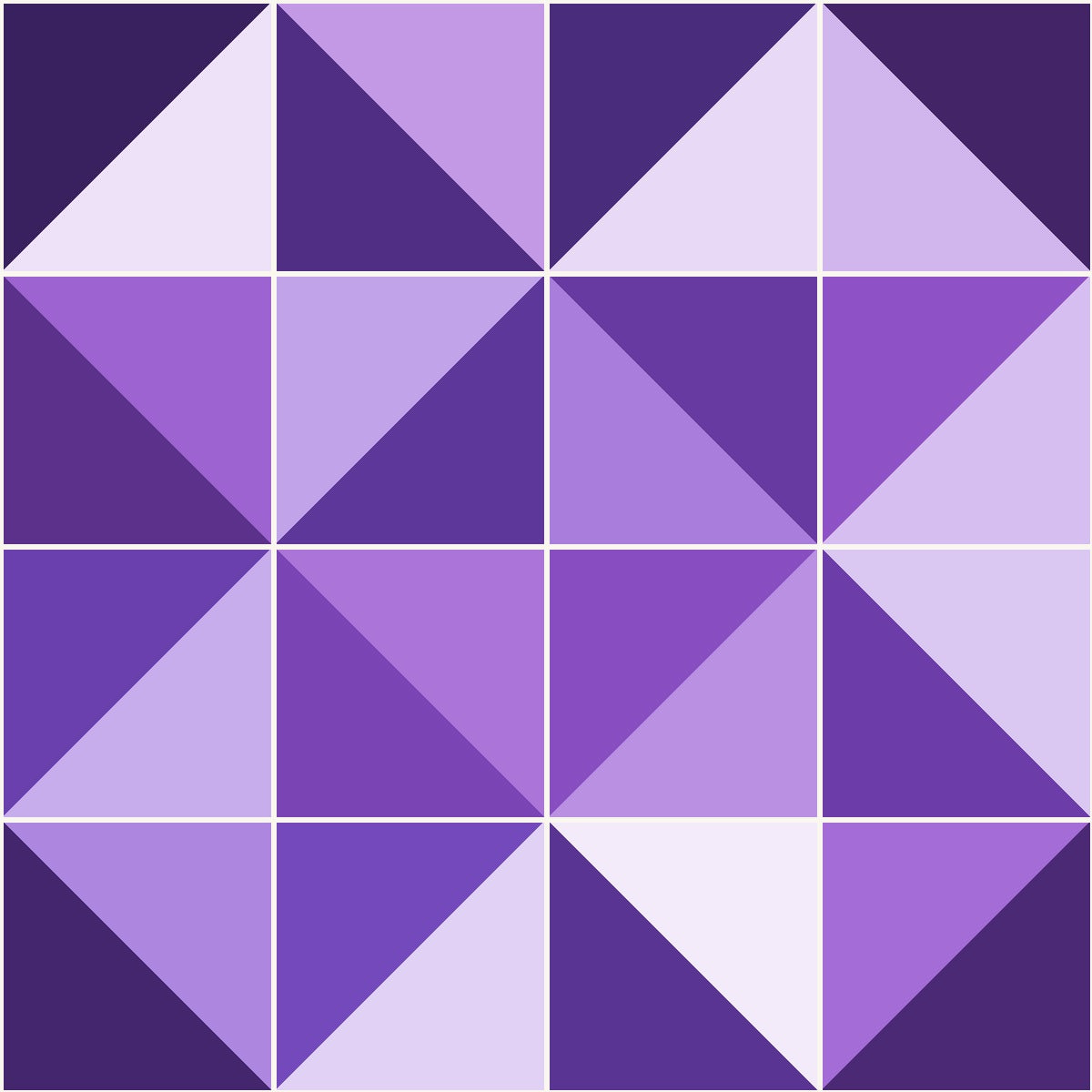 Purple and lavender quilting fabric – quilt block of purple shades from lavender to deep plum