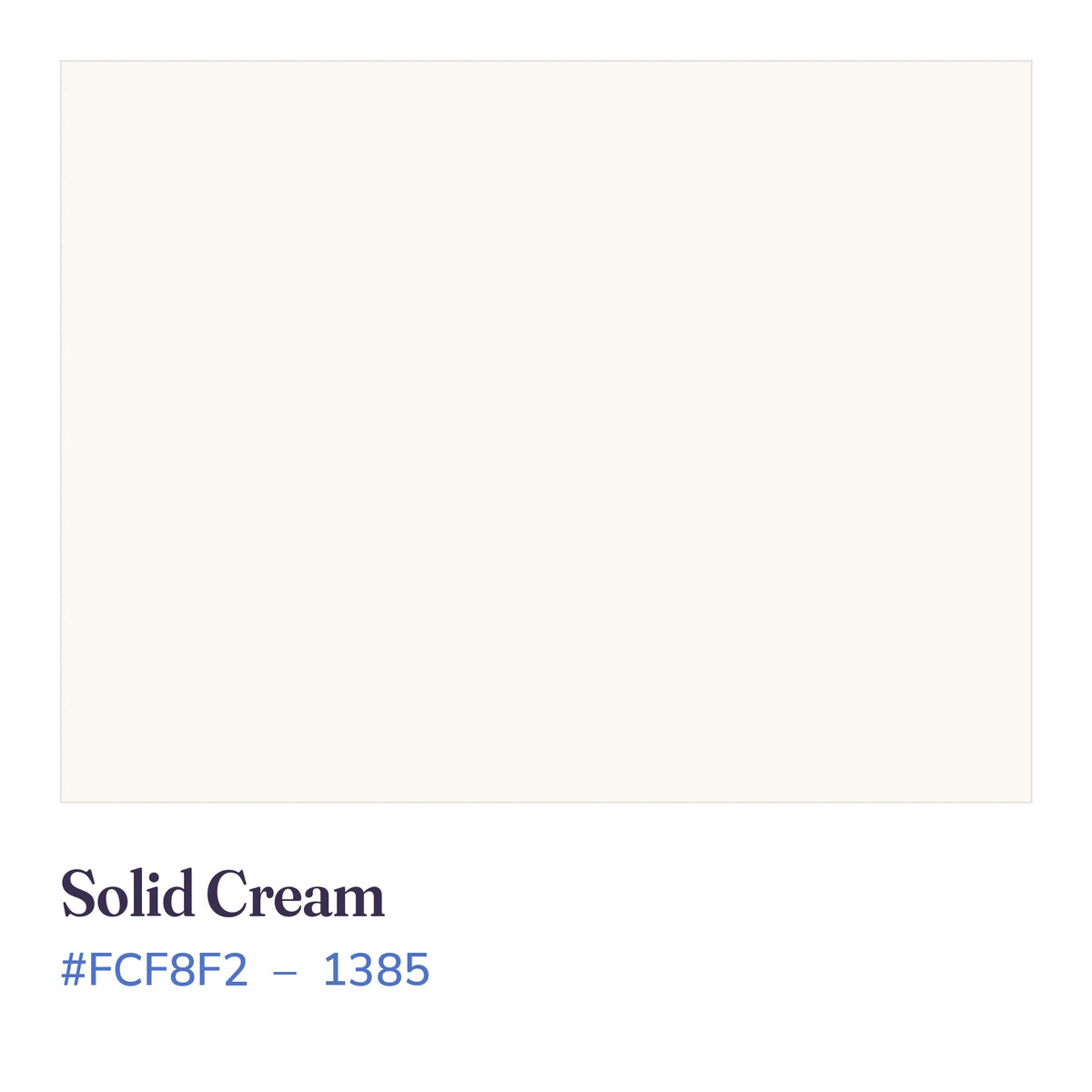 Solid Soft Cream quilting cotton color swatch, #FCF8F2