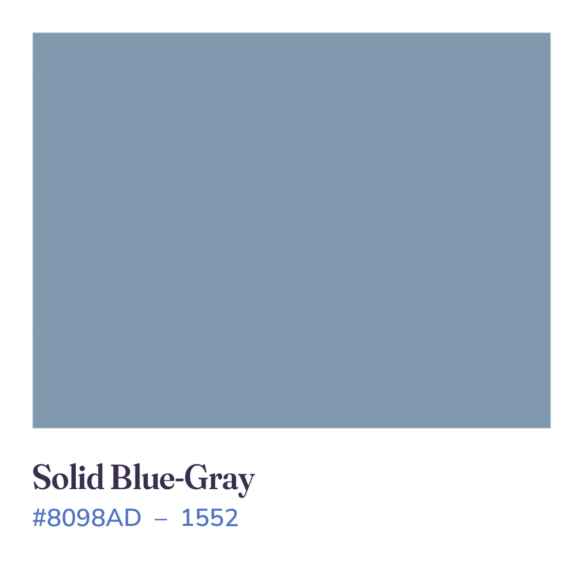 Solid Blue-Gray quilting cotton color swatch, #8098AD