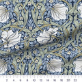 Pimpernel Deep Blue Large quilting cotton fabric – draped close-up with a ruler showing true print scale