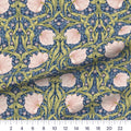 Dusky Garden William Morris Pimpernel quilting cotton fabric draped close-up