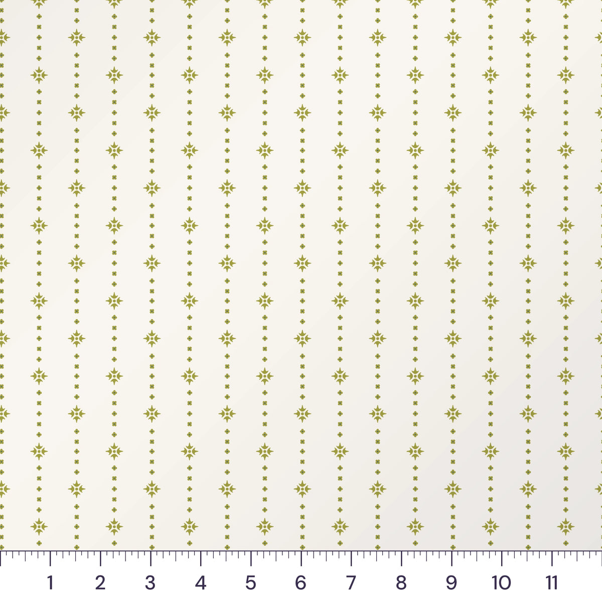 Golden Olive Ditsy Star Stripe Quilting Cotton – Low-Volume Blender Fabric by the Yard