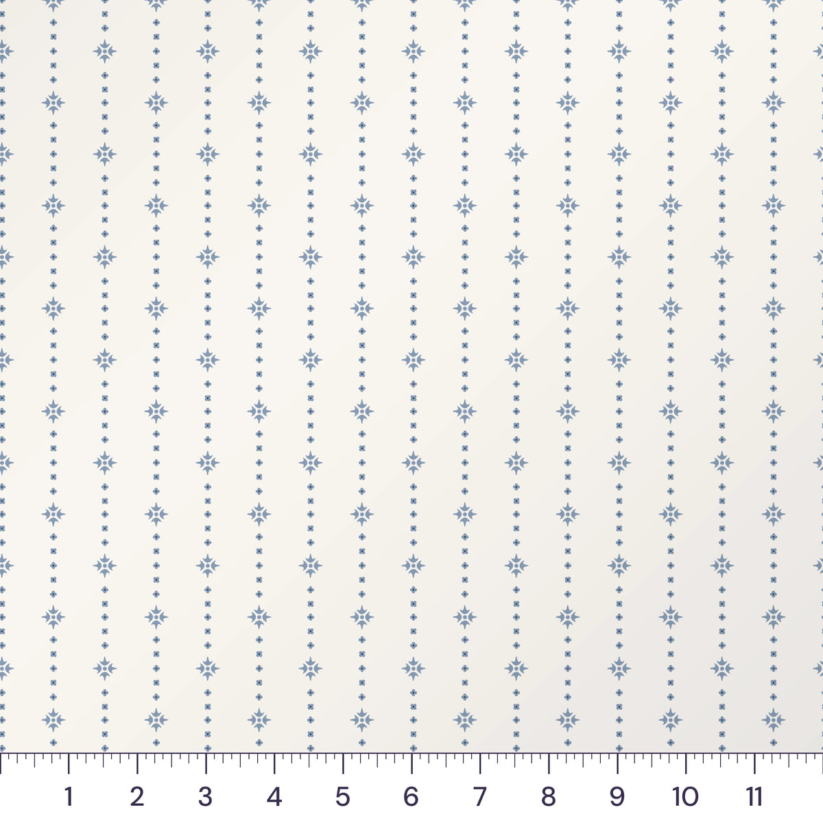 Blue on Ivory Ditsy Star Stripe Quilting Cotton – Low-Volume Blender Fabric by the Yard
