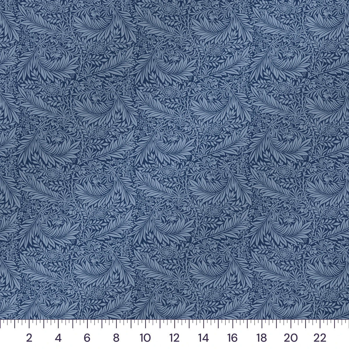Blue Two-Tone William Morris Larkspur Quilting Cotton – Botanical Floral Fabric by the Yard