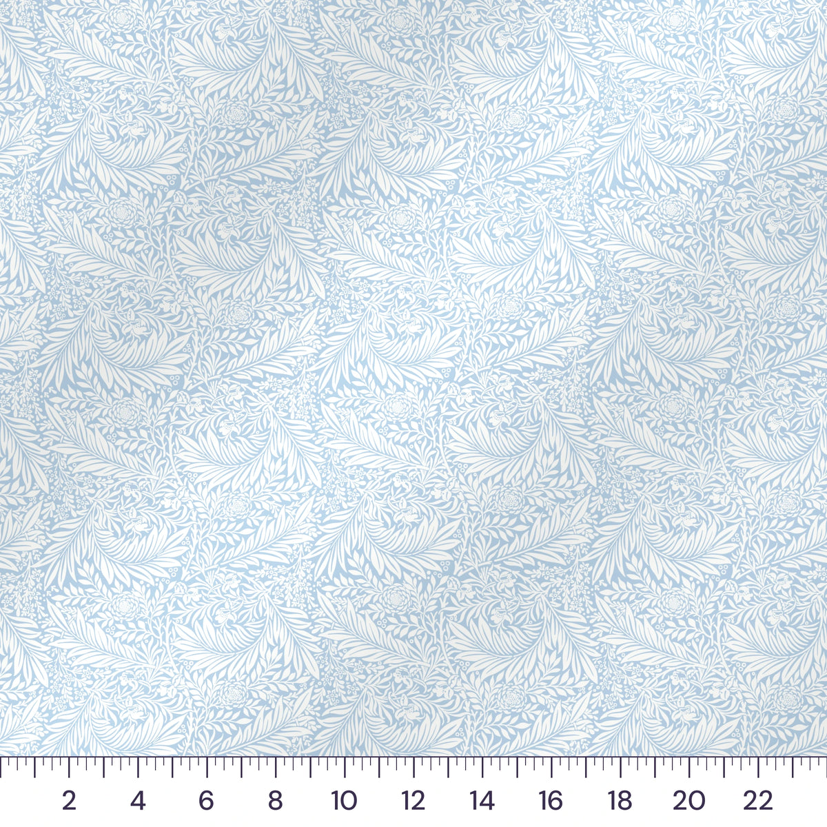 Light Blue William Morris Larkspur Quilting Cotton – Botanical Floral Fabric by the Yard