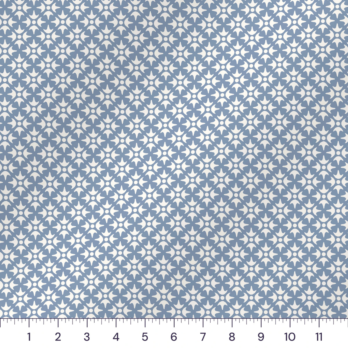Soft Blue & Cream Thistle Star Quilting Cotton – Geometric Lattice Blender Fabric by the Yard