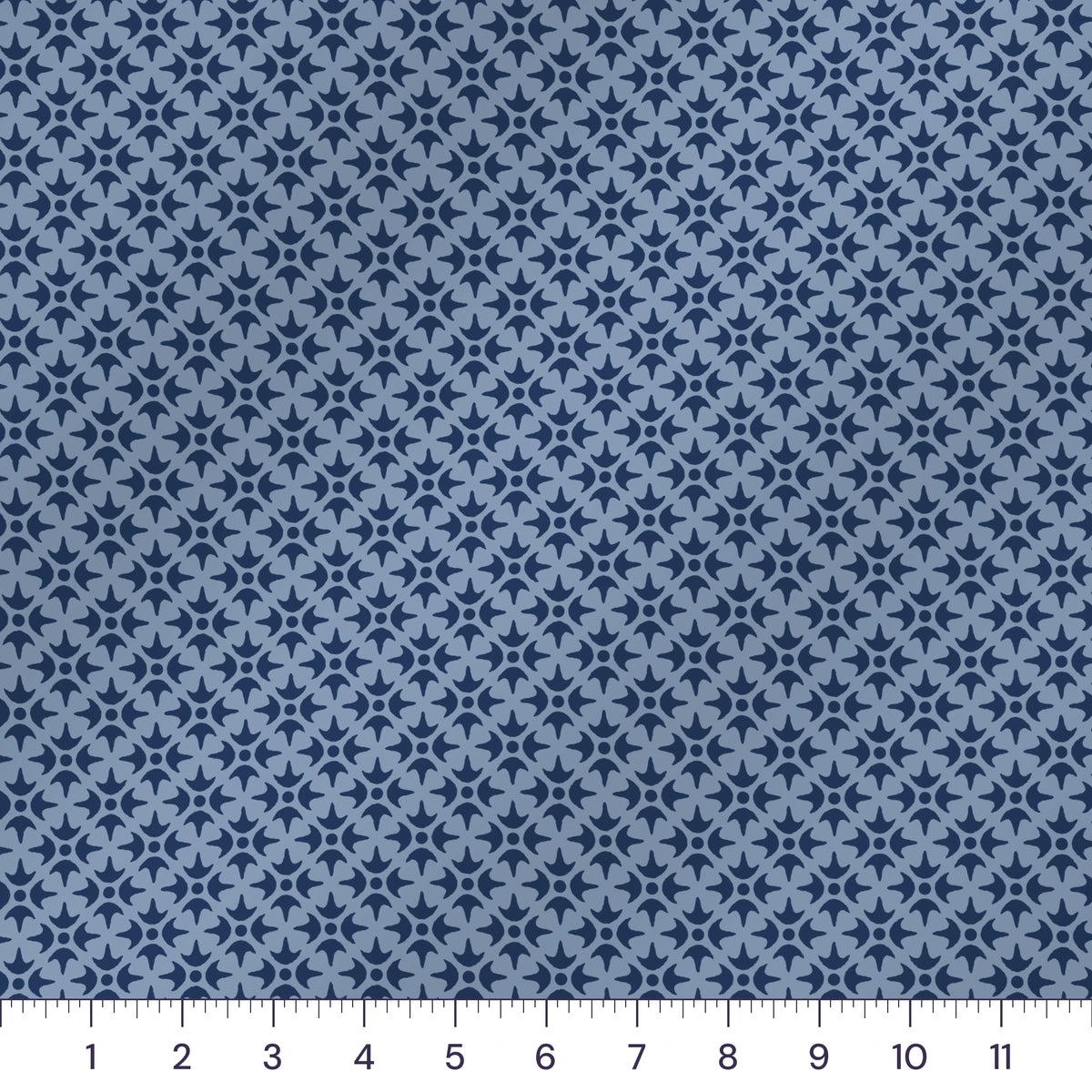 Navy & Dusty Blue Thistle Star Quilting Cotton – Geometric Lattice Blender Fabric by the Yard