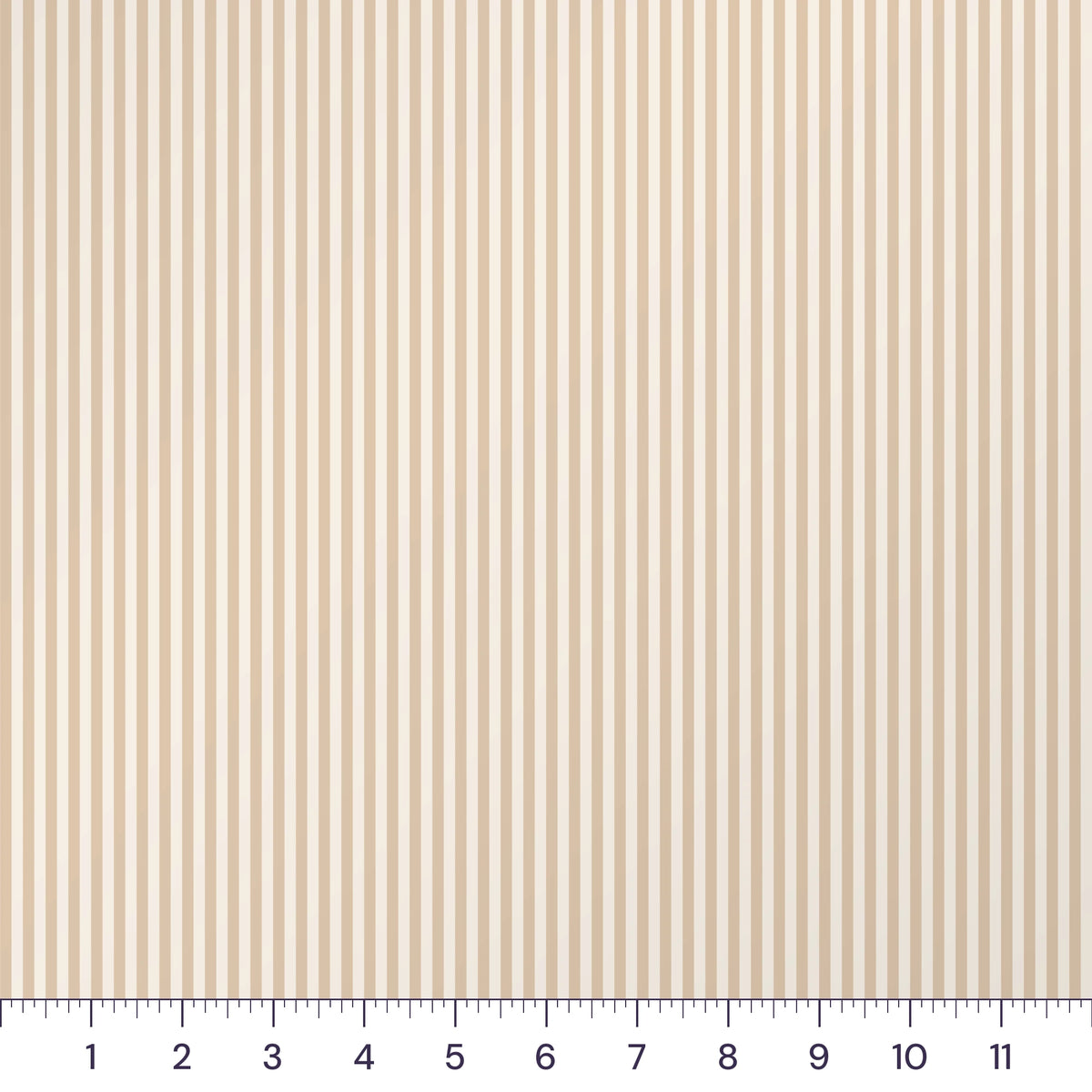 Warm Beige Candy Stripe Quilting Cotton – 1/8 Inch Ticking Stripe Fabric by the Yard
