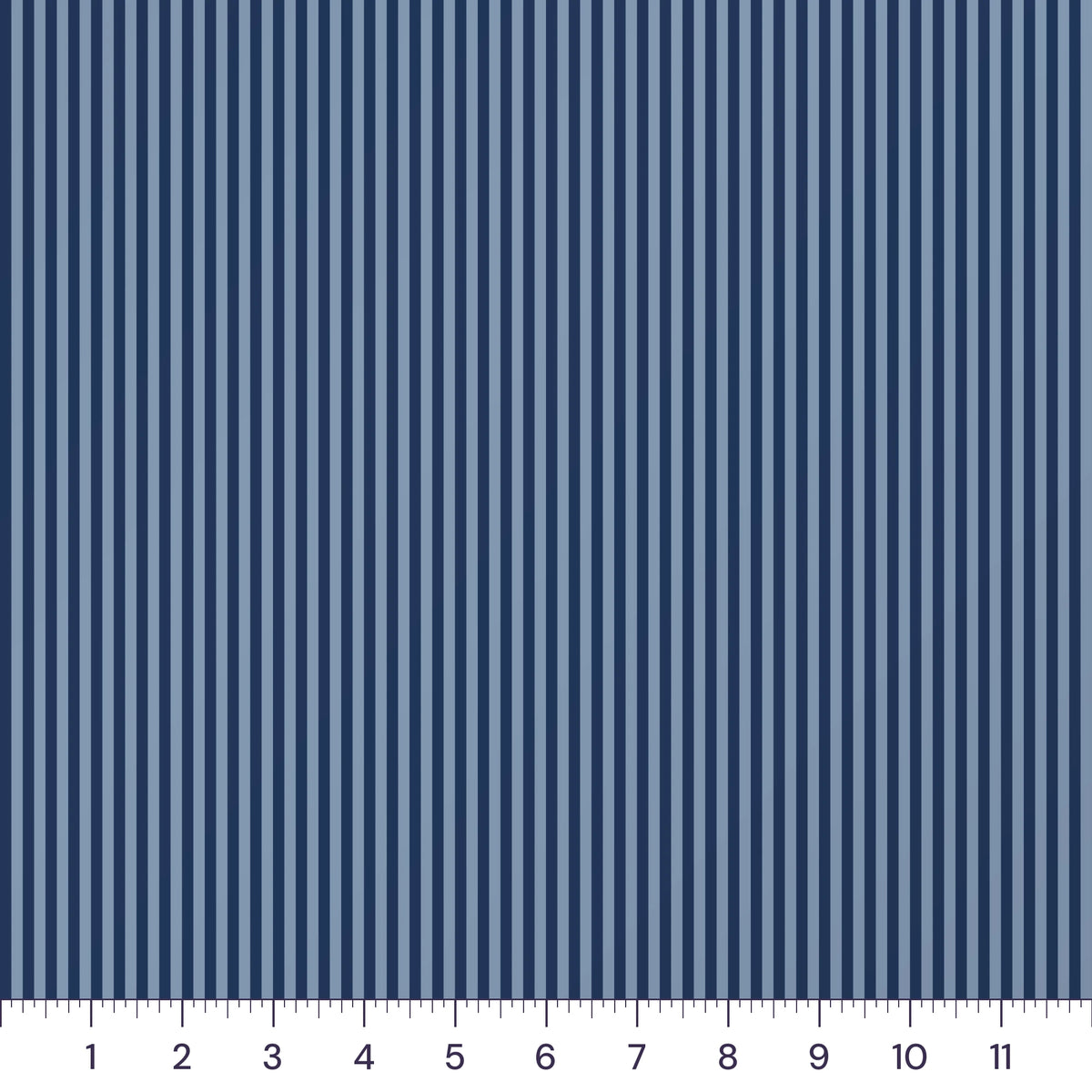 Navy & Dusty Blue Candy Stripe Quilting Cotton – 1/8 Inch Ticking Stripe Fabric by the Yard