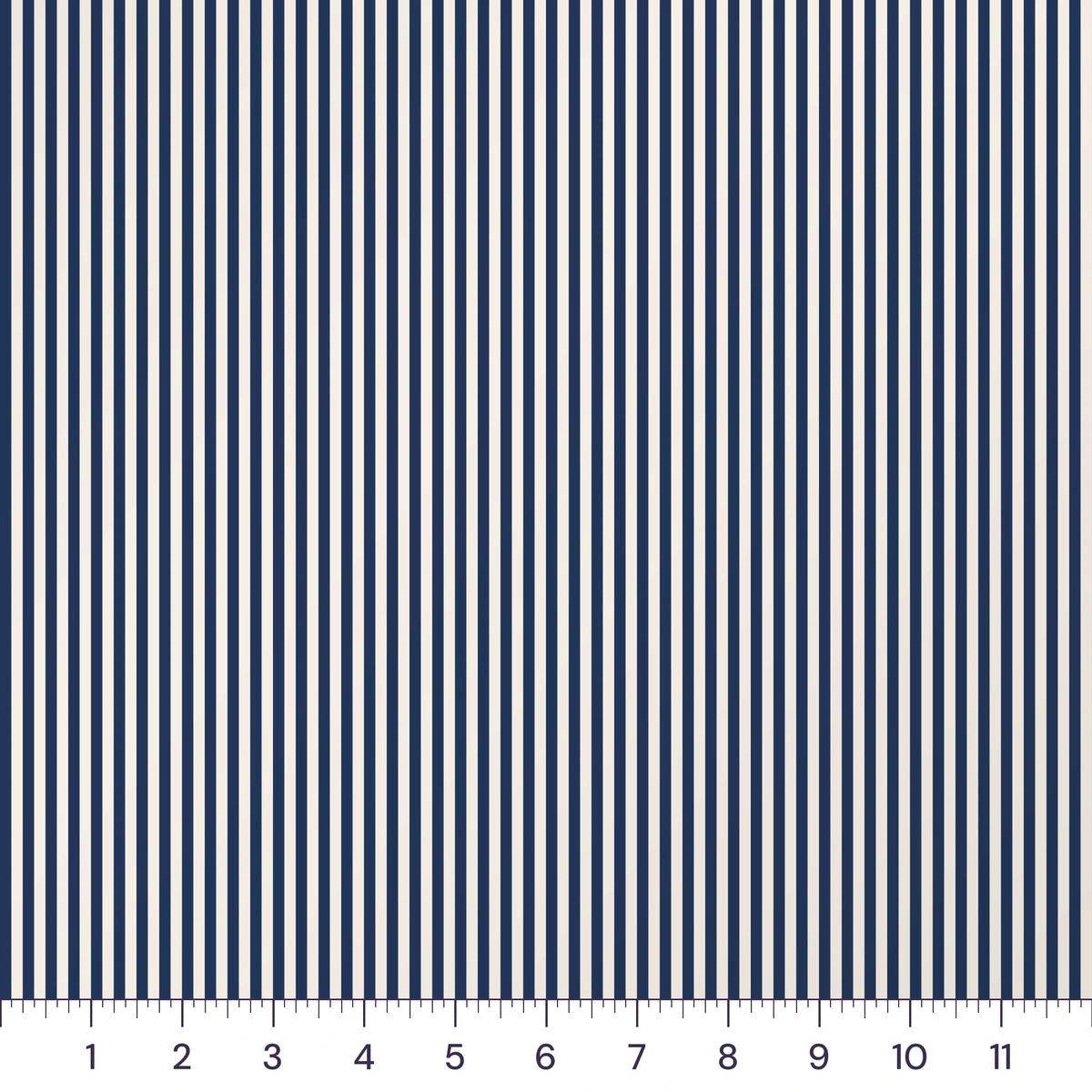 Navy & Cream Candy Stripe Quilting Cotton – 1/8 Inch Ticking Stripe Fabric by the Yard