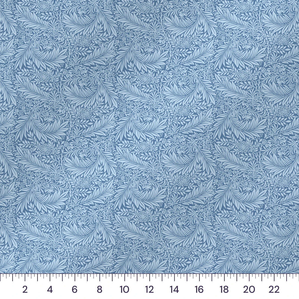 Dusty Blue William Morris Larkspur Quilting Cotton – Botanical Floral Fabric by the Yard