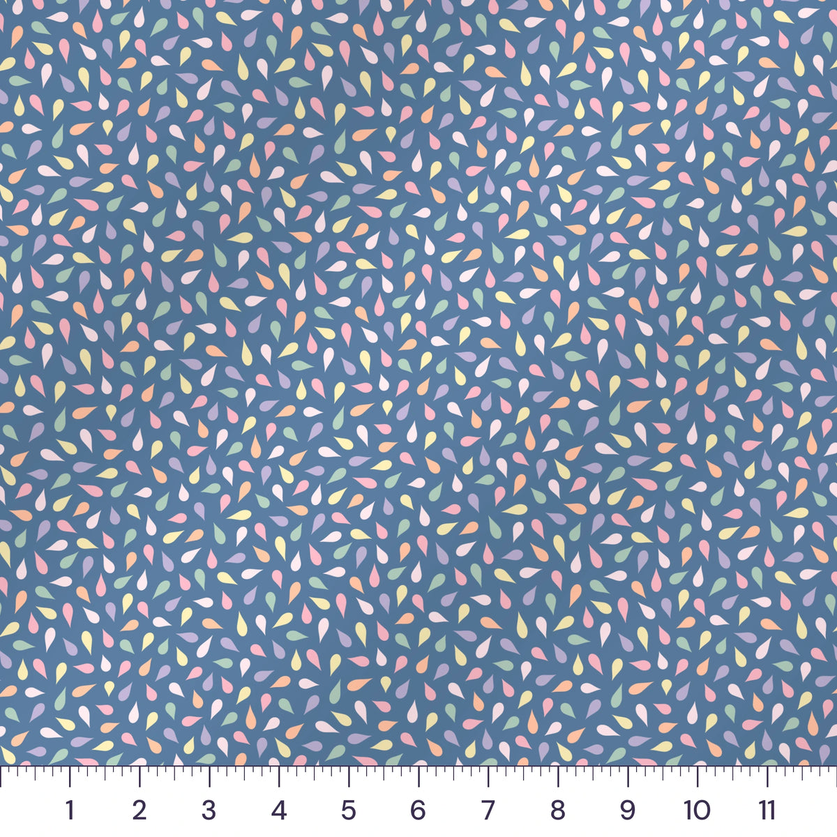 Dark Blue Ditsy Confetti Quilting Cotton – Small-Scale Petal Blender Fabric by the Yard