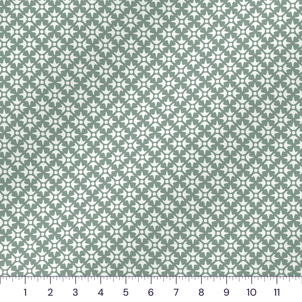 Sage Green Thistle Star Quilting Cotton – Geometric Lattice Blender Fabric by the Yard
