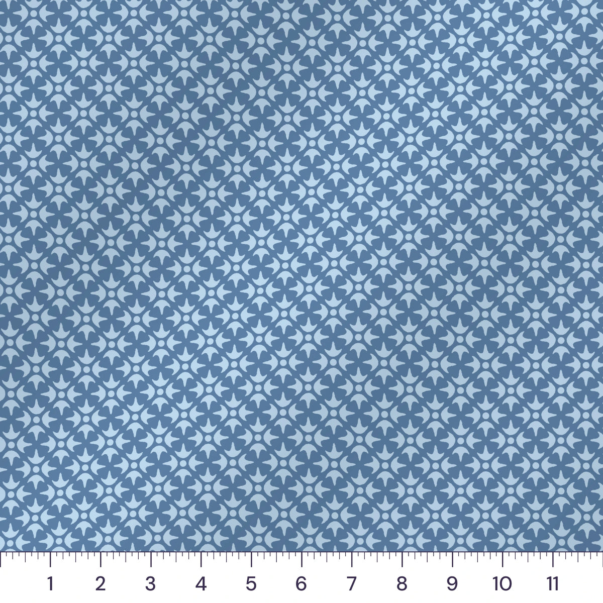 Dusty Blue Thistle Star Quilting Cotton – Geometric Lattice Blender Fabric by the Yard