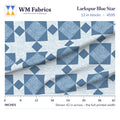 Larkspur Blue Star fabric, 12 inch blocks shown 42 inches across with a ruler for true print scale
