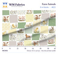 Farm Animals fabric, 6 inch blocks shown 42 inches across with a ruler for true print scale