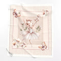 Blush Ballet ballerina baby quilt panel laid flat – full panel
