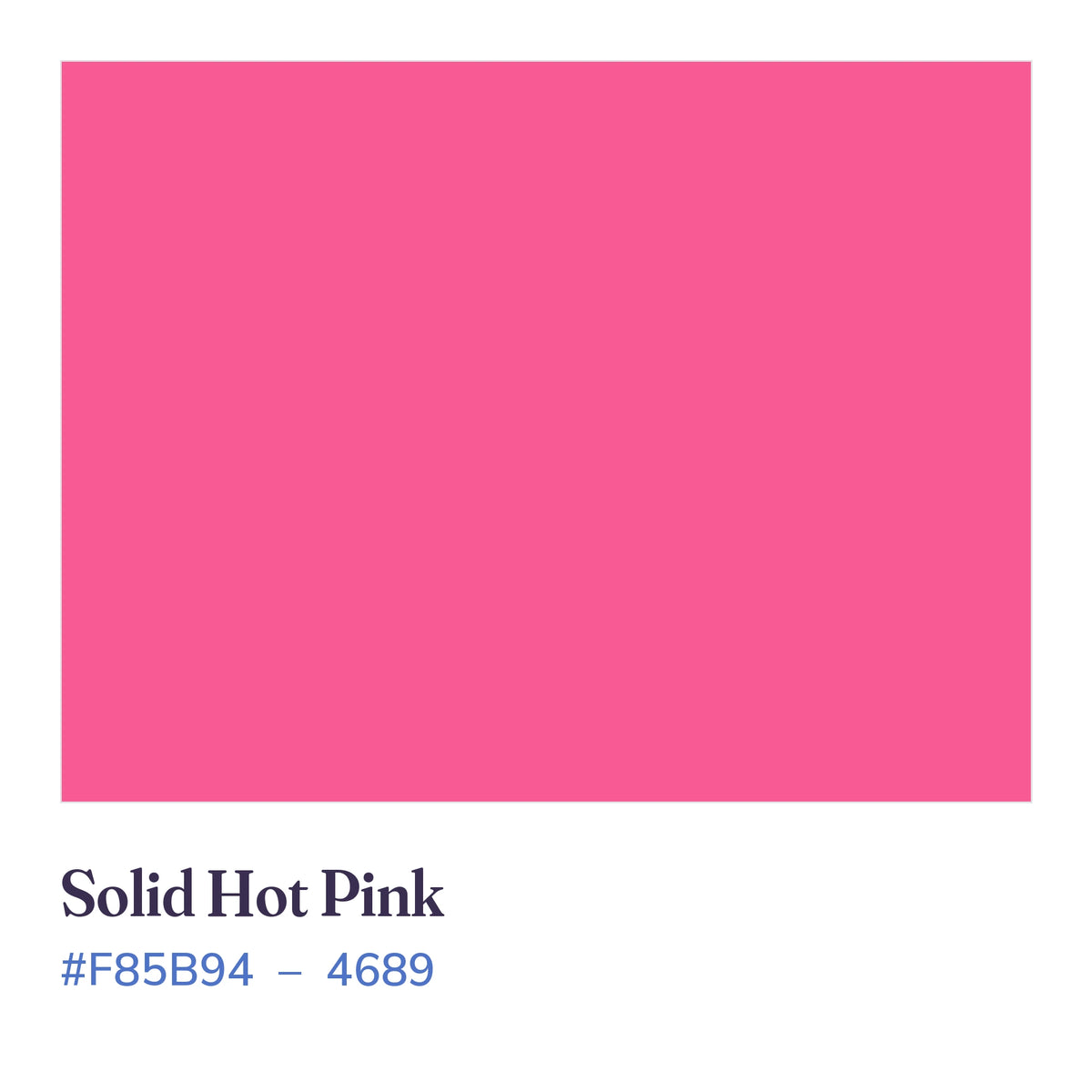Solid Hot Pink quilting cotton color swatch, #F85B94