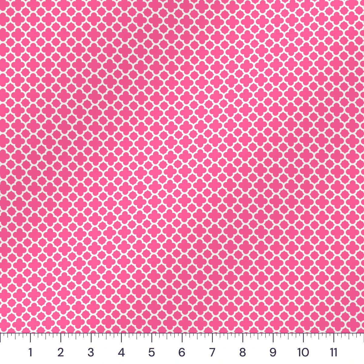 Hot Pink Mini Quatrefoil Quilting Cotton – Geometric Blender Fabric by the Yard