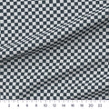 Charcoal Checker 3/4 inch checkerboard quilting cotton close-up with a ruler showing true scale