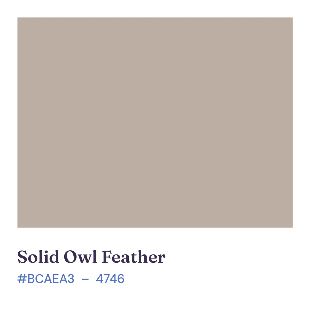 Owl Feather greige solid quilting cotton color swatch, #BCAEA3