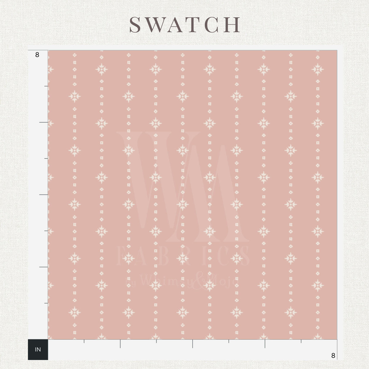 Blush pink geometric dot print detail on blush pink blender fabric