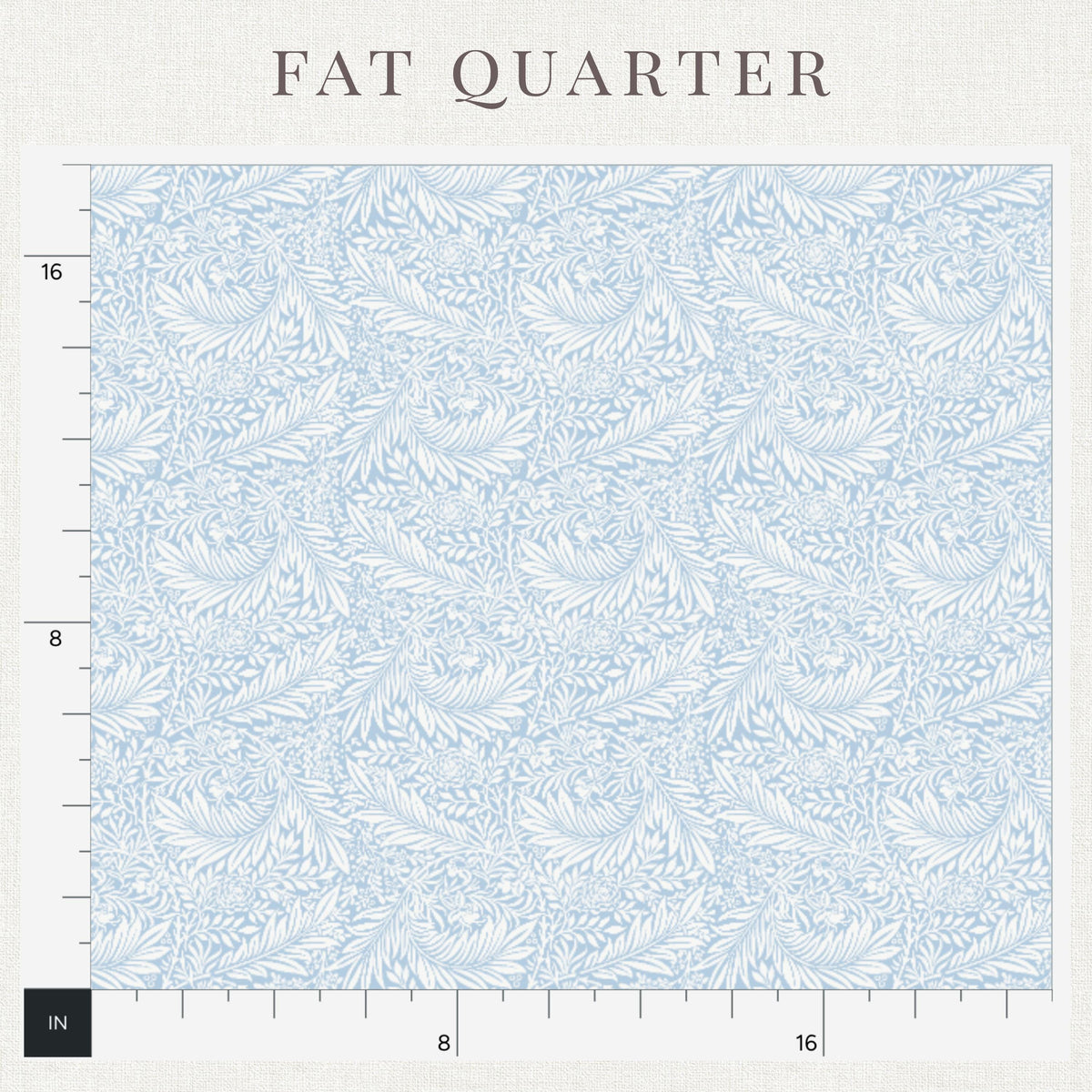 Printed light blue William Morris Larkspur floral pattern on light blue Larkspur fabric