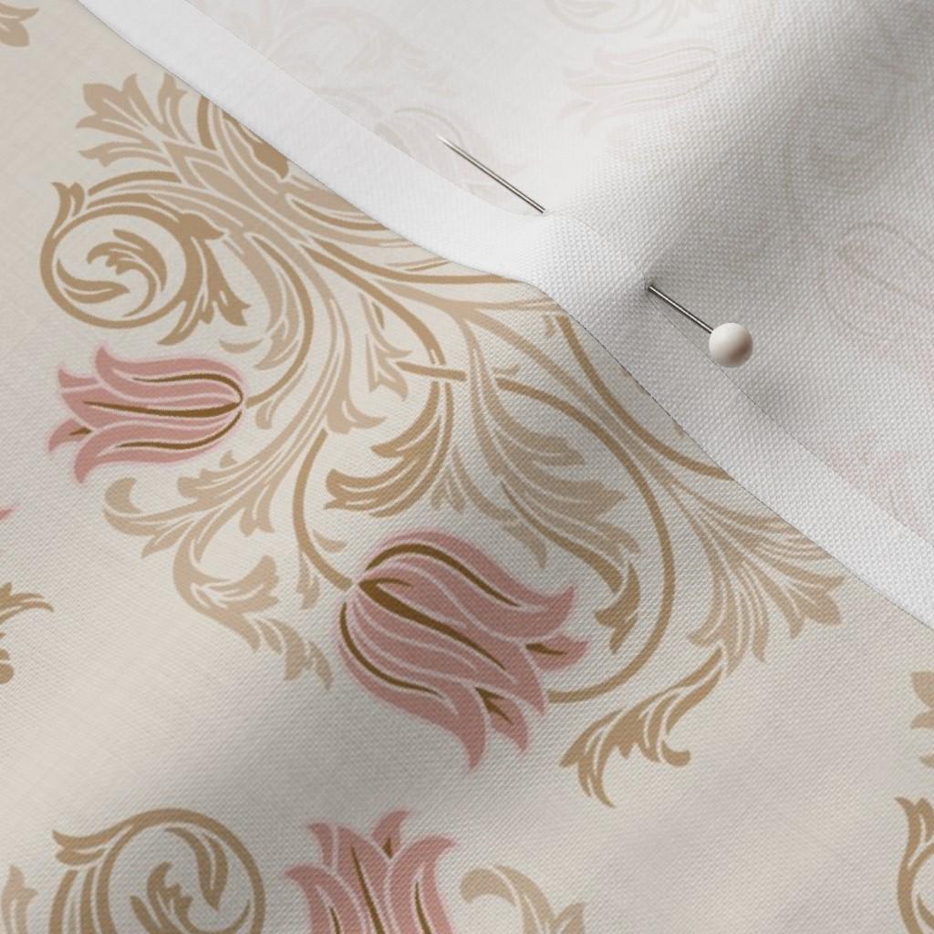 Heritage Blush Floral fabric showing the blush William Morris–inspired floral print on cotton quilting fabric