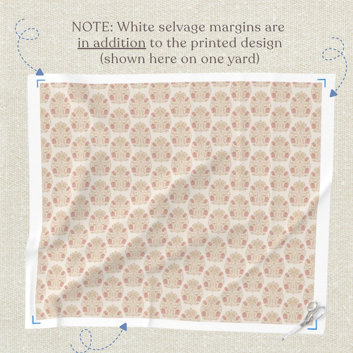 Heritage Blush Floral fabric, 100% cotton yardage and fat quarters