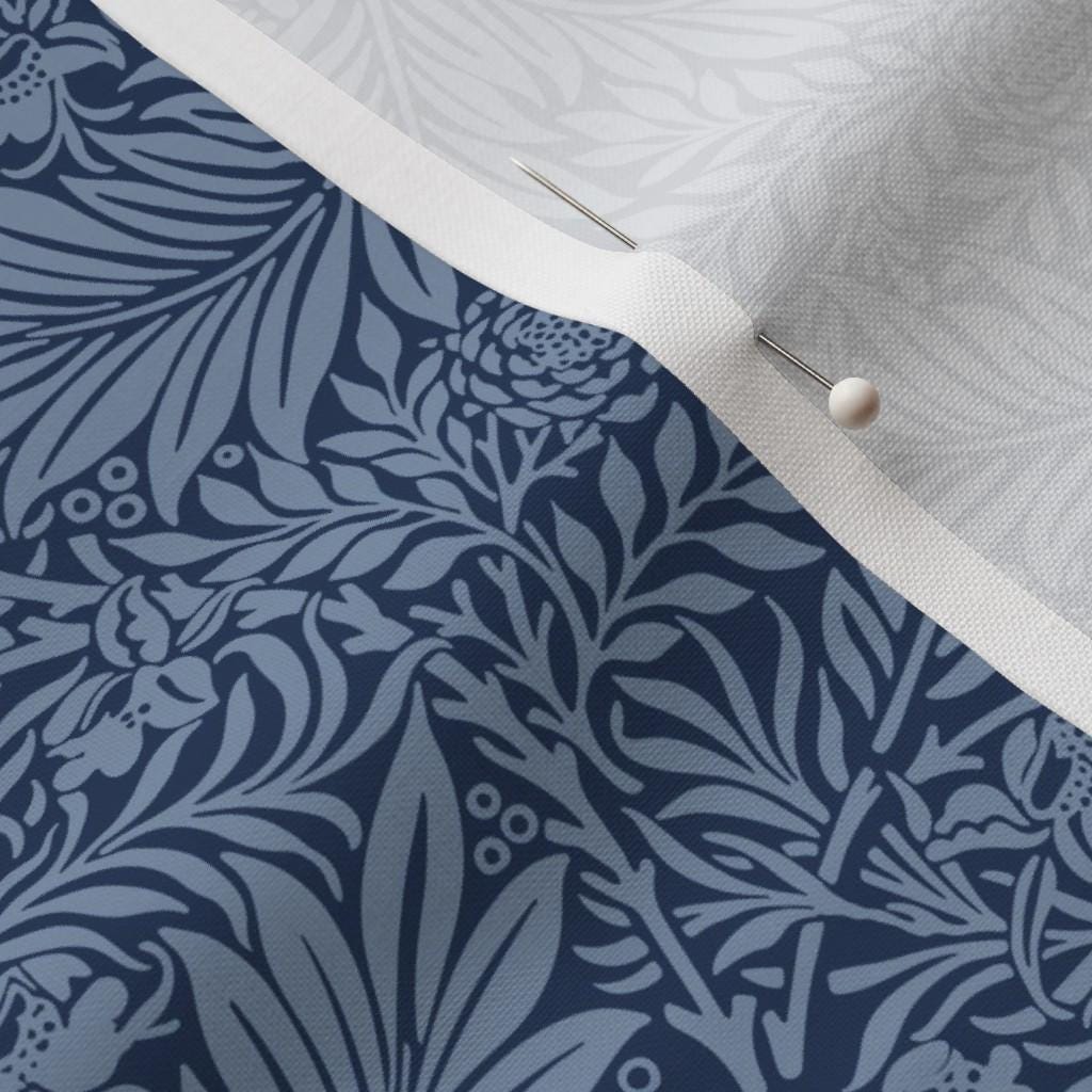 Blue Two-Tone Larkspur fabric showing the two-tone blue William Morris Larkspur print on cotton quilting fabric