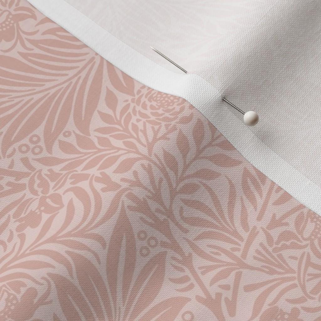 Blush Two-Tone Larkspur fabric showing the blush pink William Morris Larkspur print on cotton quilting fabric
