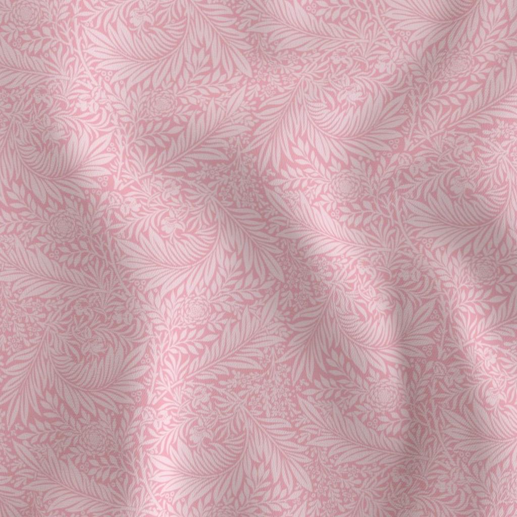 Baby Pink Larkspur fabric – baby pink William Morris Larkspur floral quilting cotton fabric by the yard