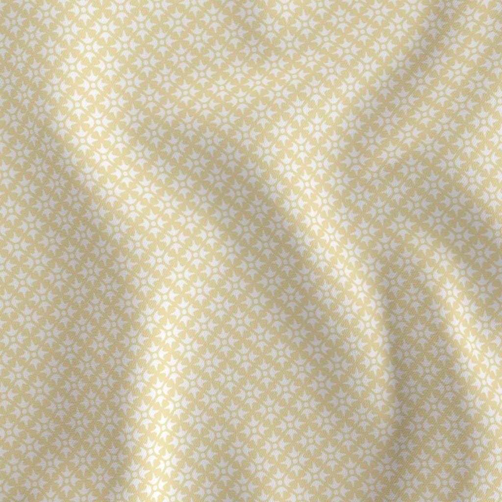 Pastel Yellow Thistle Star fabric – pastel yellow geometric lattice quilting cotton fabric by the yard