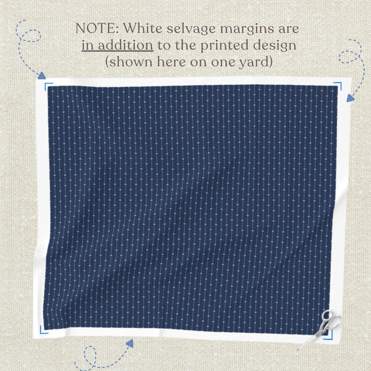 Navy blender fabric, 100% cotton yardage and fat quarters