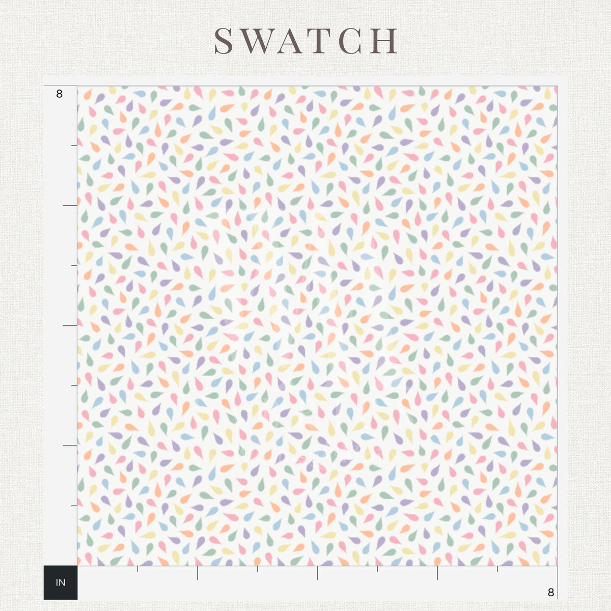 Pastel ditsy confetti petal print detail on pastel on cream ditsy confetti fabric