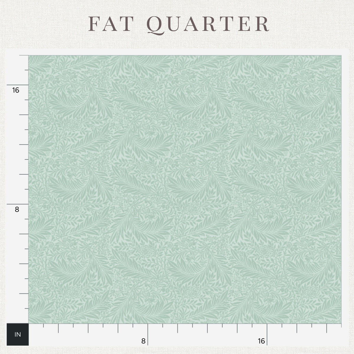 Printed sage green William Morris Larkspur pattern on soft sage Larkspur fabric