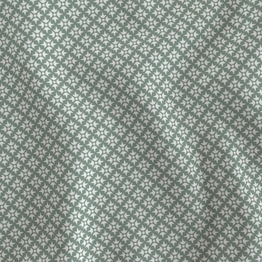 Sage Green Thistle Star fabric – sage green geometric lattice quilting cotton fabric by the yard