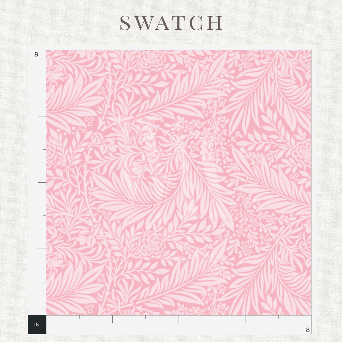 Baby pink William Morris Larkspur floral print detail on baby pink Larkspur fabric