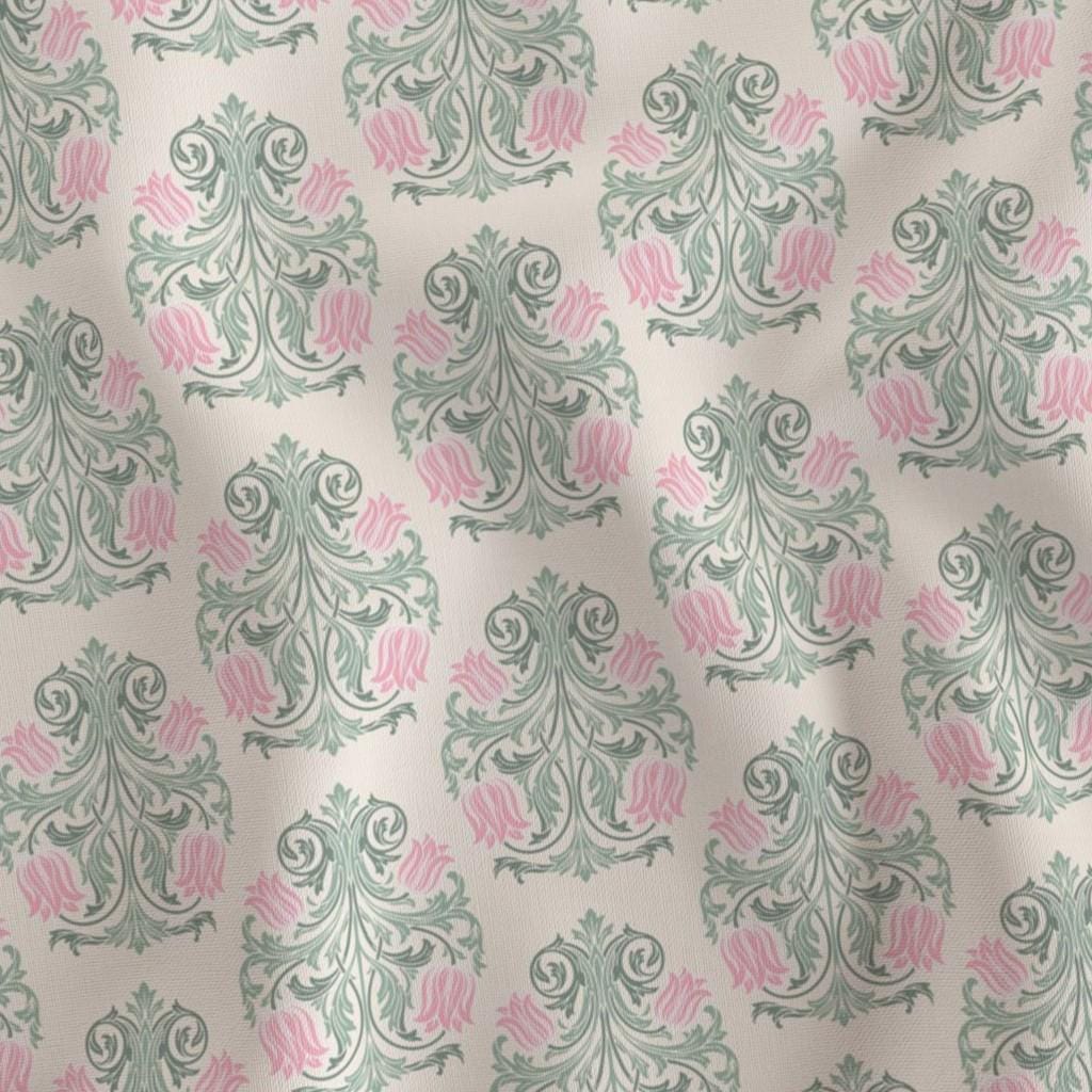 Blush & Sage damask fabric – blush and sage botanical damask quilting cotton fabric by the yard