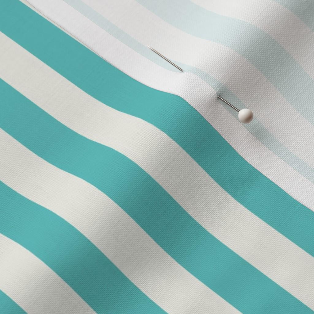 Aqua & Cream half-inch stripe fabric close-up – aqua and cream 1/2 inch stripe quilting cotton fabric by the yard