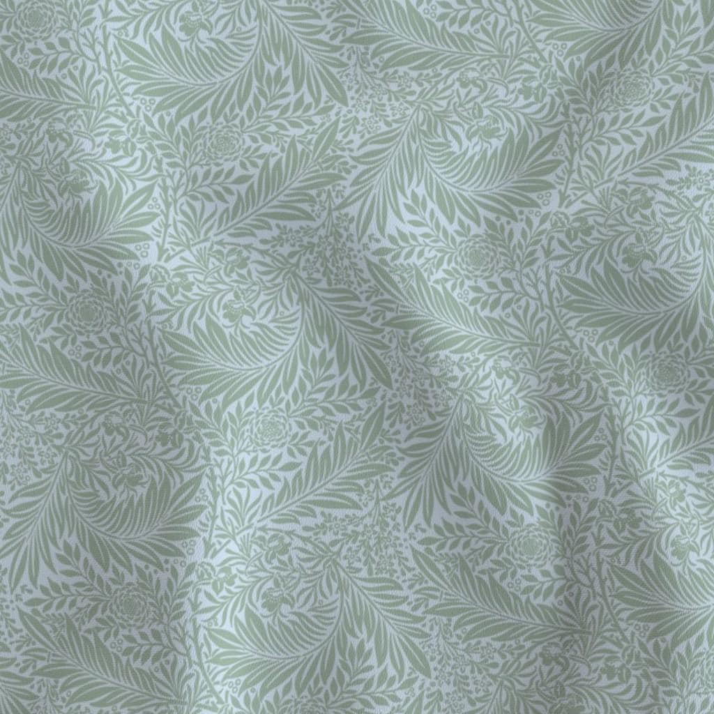 Sage & Light Blue Larkspur fabric – sage and light blue William Morris Larkspur quilting cotton fabric by the yard