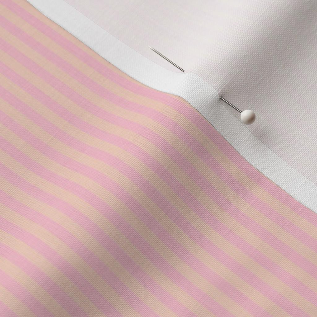 Blush Tonal candy stripe quilting cotton close-up – 1/8 inch tonal blush-on-blush ticking stripe fabric by the yard