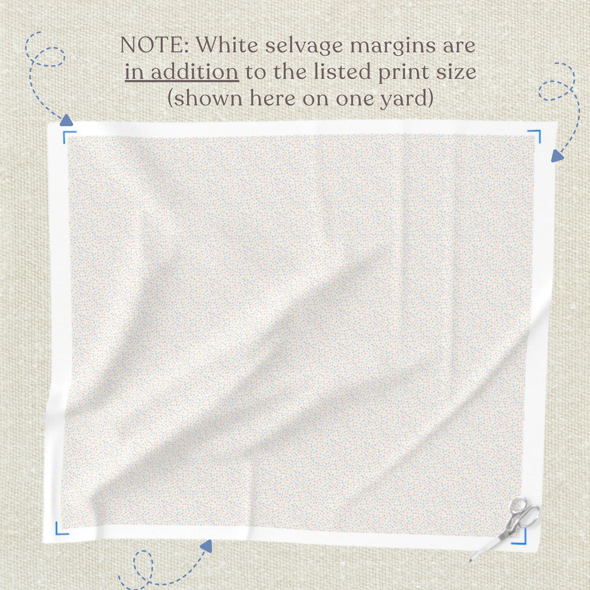 Pastel on Cream ditsy confetti fabric, 100% cotton yardage and fat quarters