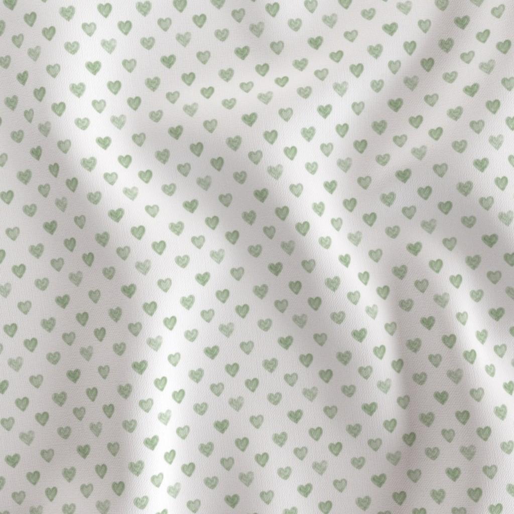 Sage tiny watercolor hearts quilting cotton, printed pattern view