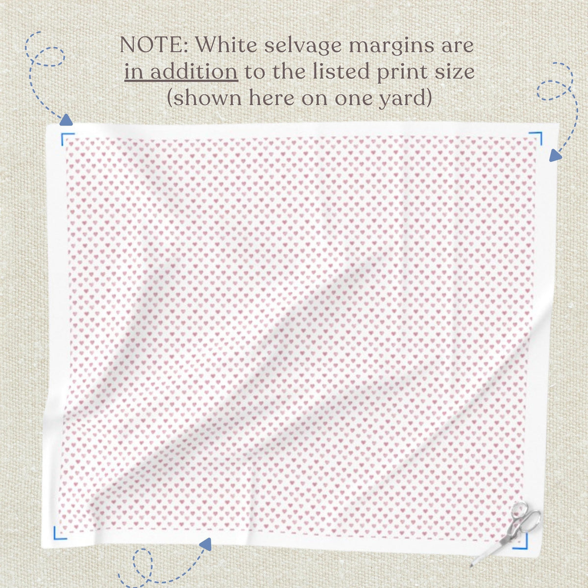 Blush pink tiny watercolor hearts quilting fabric print