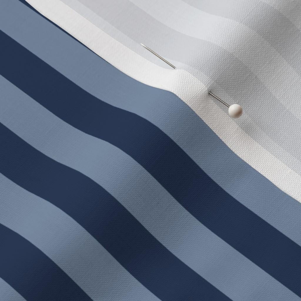 Navy & Dusty Blue half-inch stripe fabric close-up – navy and dusty blue 1/2 inch stripe quilting cotton fabric by the yard