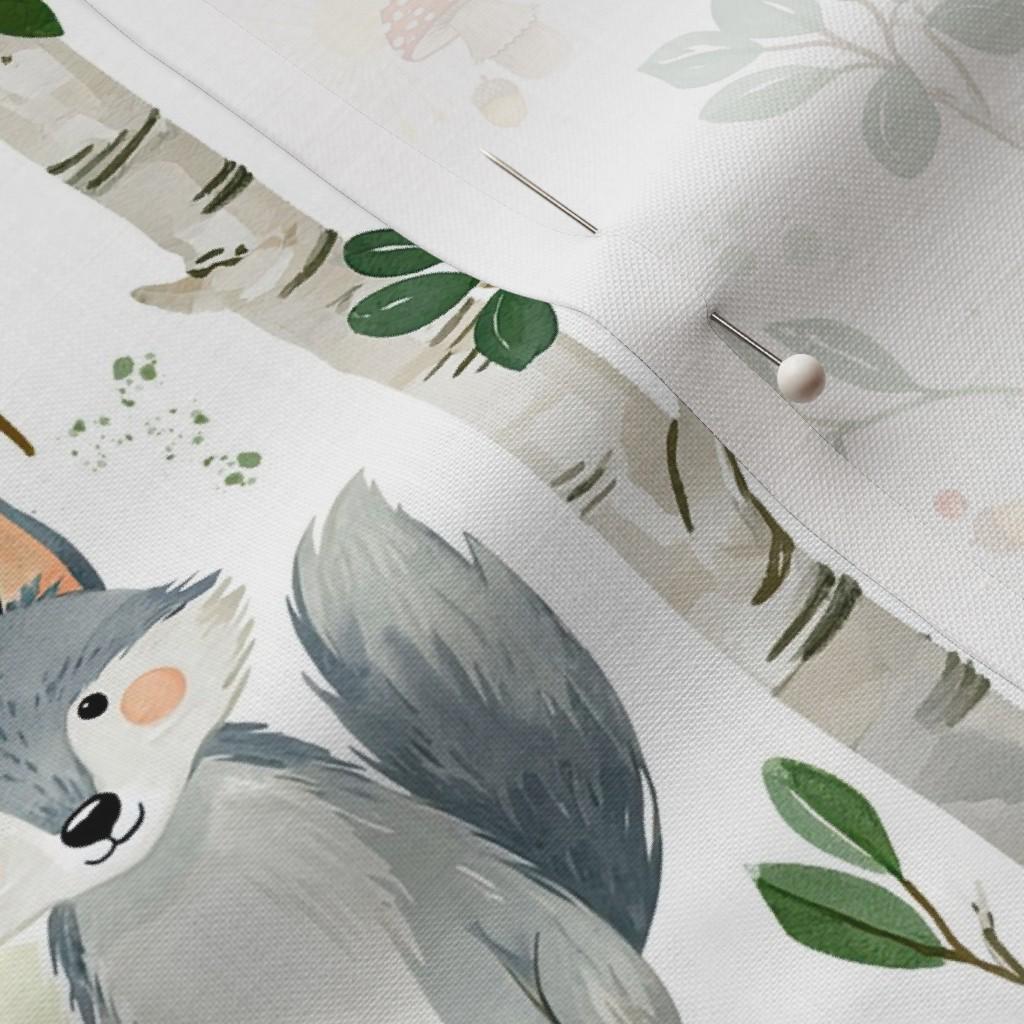 Woodland animals quilting cotton for patchwork and quilt blocks