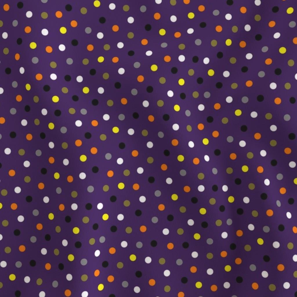 Purple Halloween confetti dot quilting cotton fabric by the yard