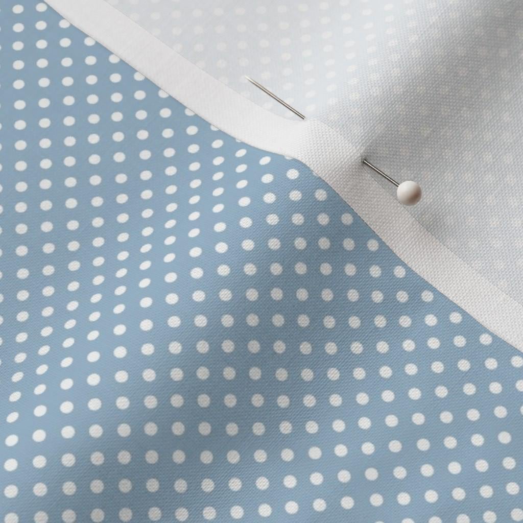 Light blue polka dot fabric – tiny white dots on light blue quilting cotton fabric by the yard